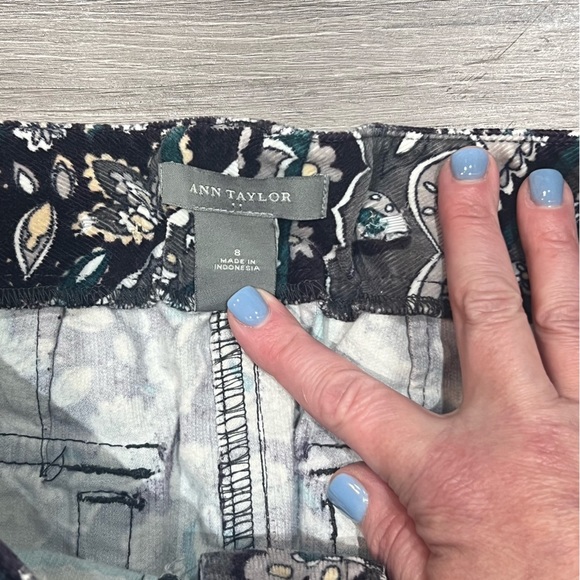 Ann Taylor Floral A Line Cotton Skirt 8 - Picture 7 of 9